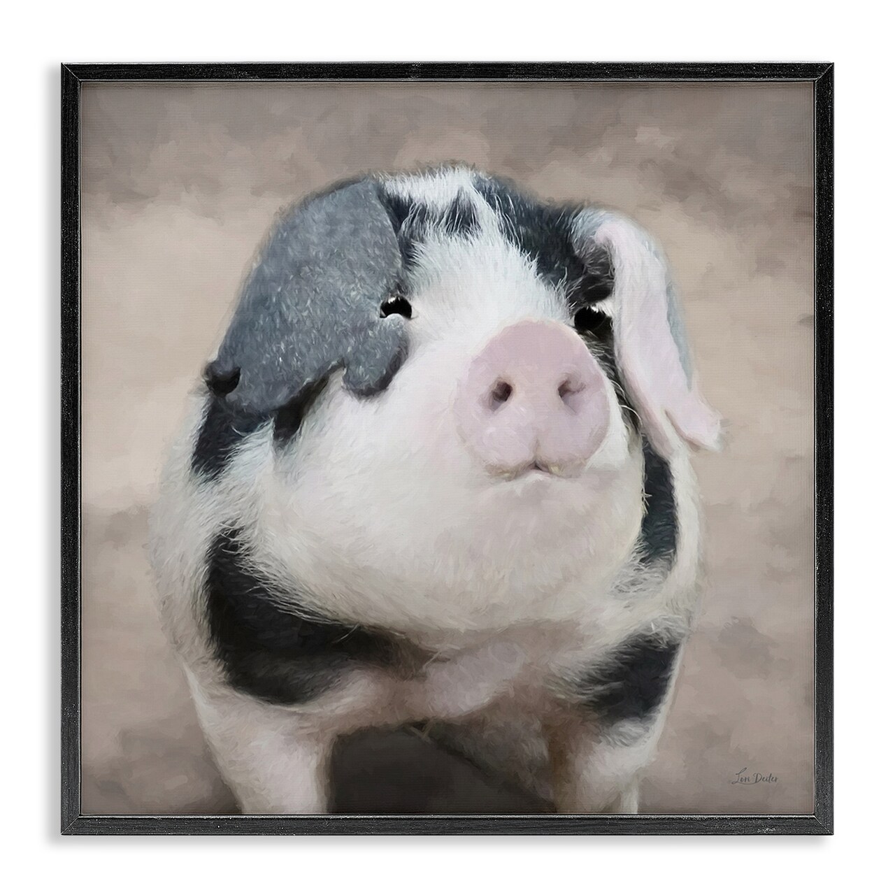 Stupell Industries Spotted Piglet Portrait Framed Giclee By Lori Deiter